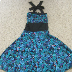 Smocked Pin Up Halter Party Dress
